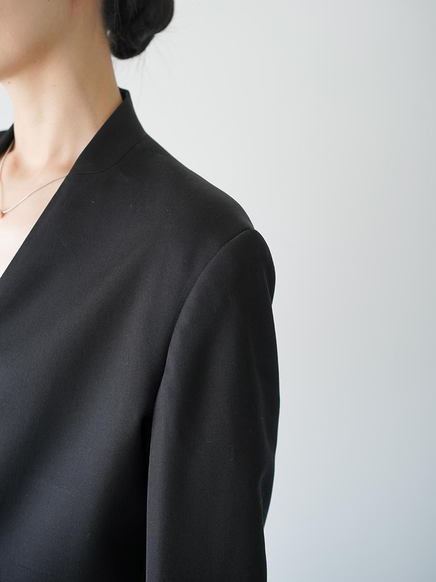 UJOH Smoking Cloth Collarless Peplum Jacket