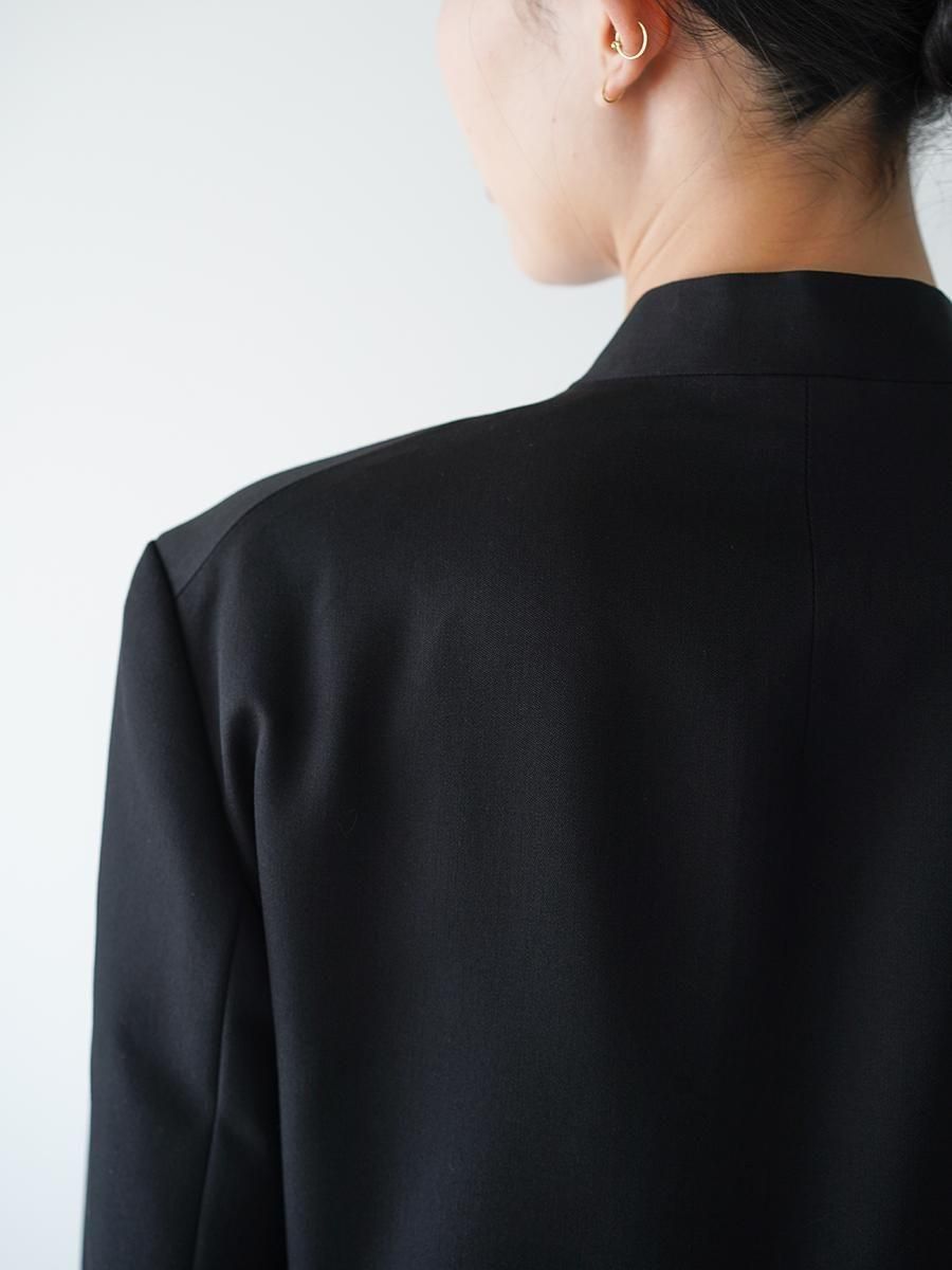 UJOH Smoking Cloth Collarless Peplum Jacket