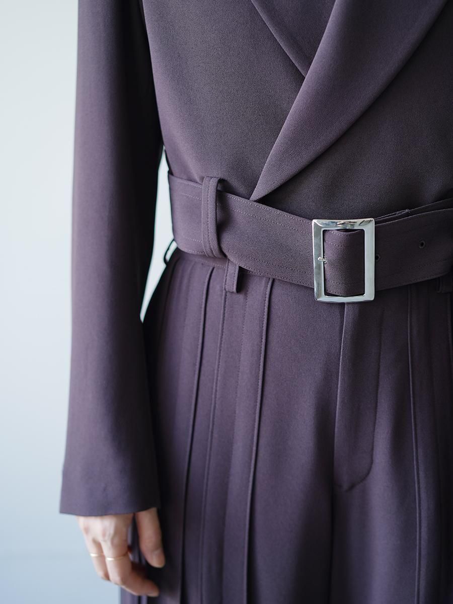 UJOH Acetate Back Satin Georgette Cropped Belt JKT