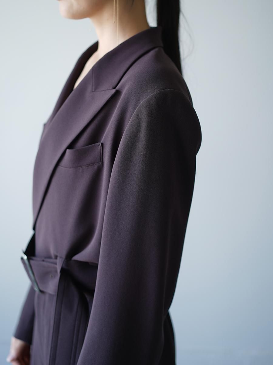 UJOH Acetate Back Satin Georgette Cropped Belt JKT