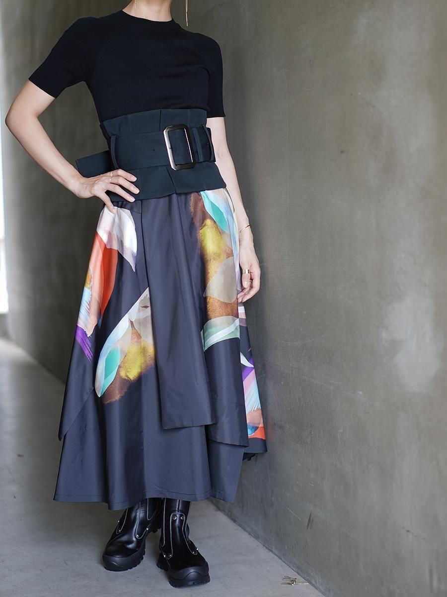 UJOH Wool Gabardine Paper Finish Wide Belt