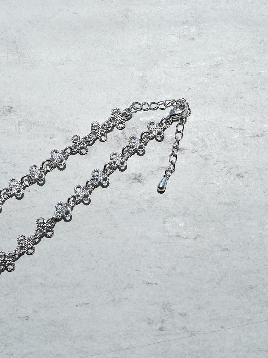 tanaka daisuke crystal ribbon chain necklace