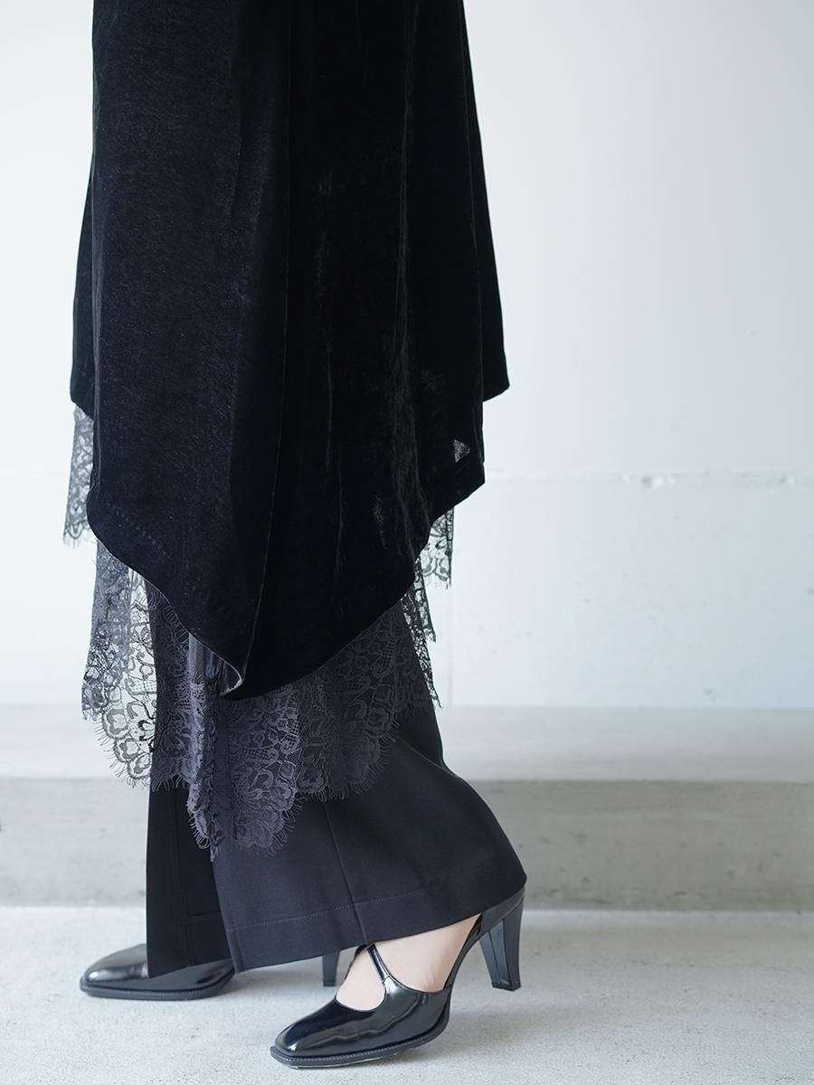 tanaka daisuke dropped shoulder velour cami dress