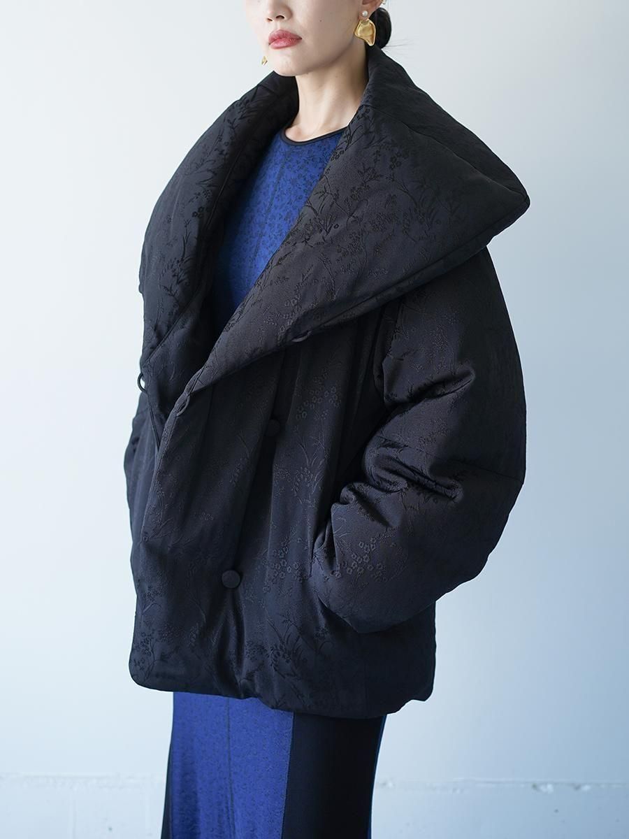 Mame Kurogouchi Floral Jacquard Rounded Down Jacket