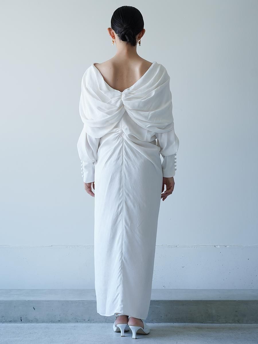 Mame Kurogouchi Floral Jacquard Asymmetry Drape Dress