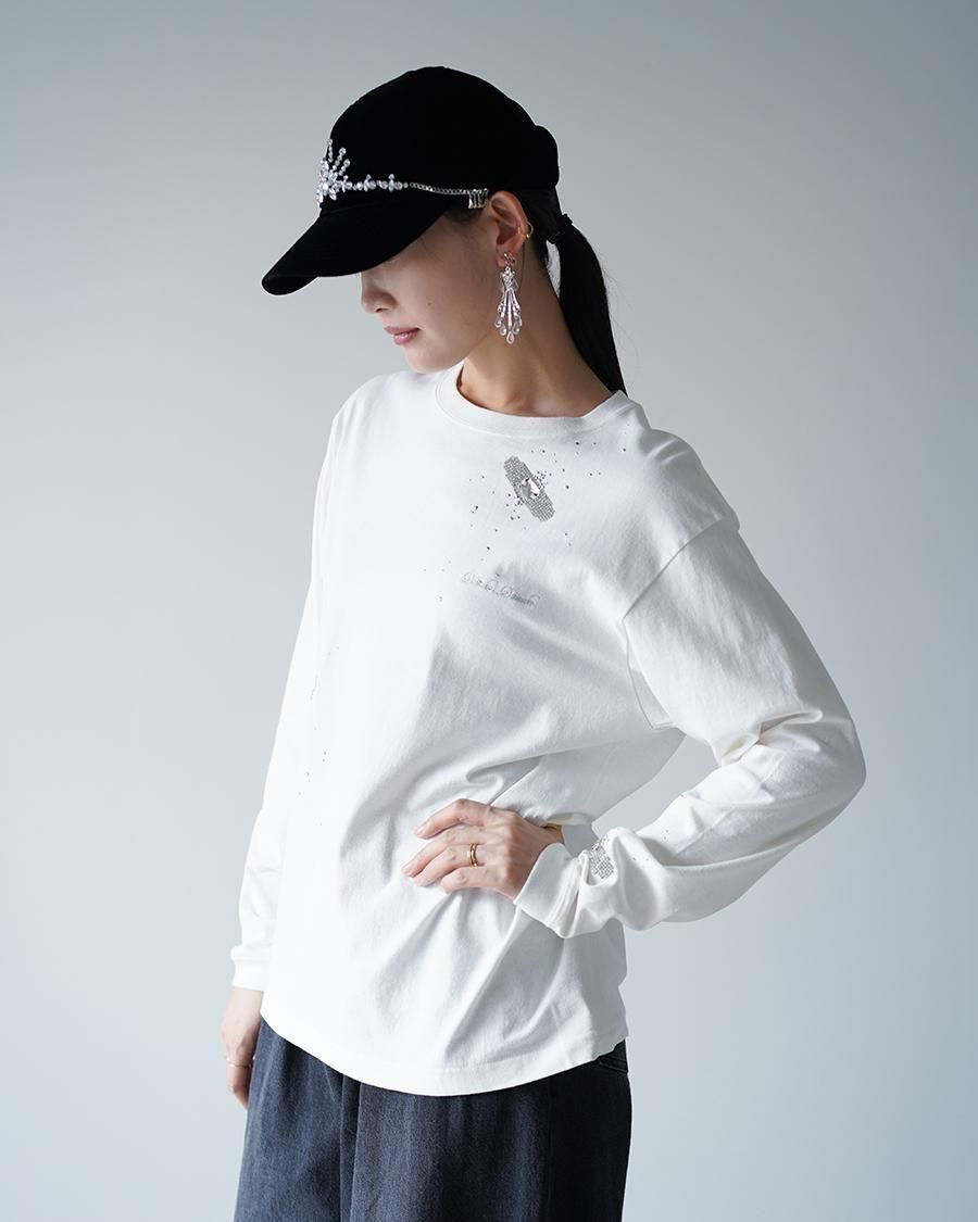 トップス Bijou Aid T-shirt White tanaka daisuke Bijou Aid long sleeve T-shirt White【stock】 – tanakadaisuke