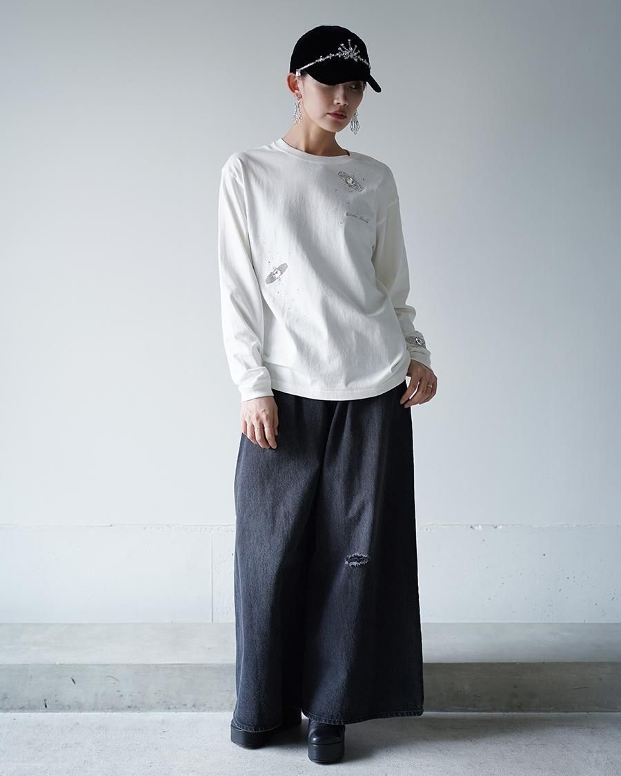 トップス Bijou Aid T-shirt White tanaka daisuke Bijou Aid long sleeve T-shirt White【stock】 – tanakadaisuke