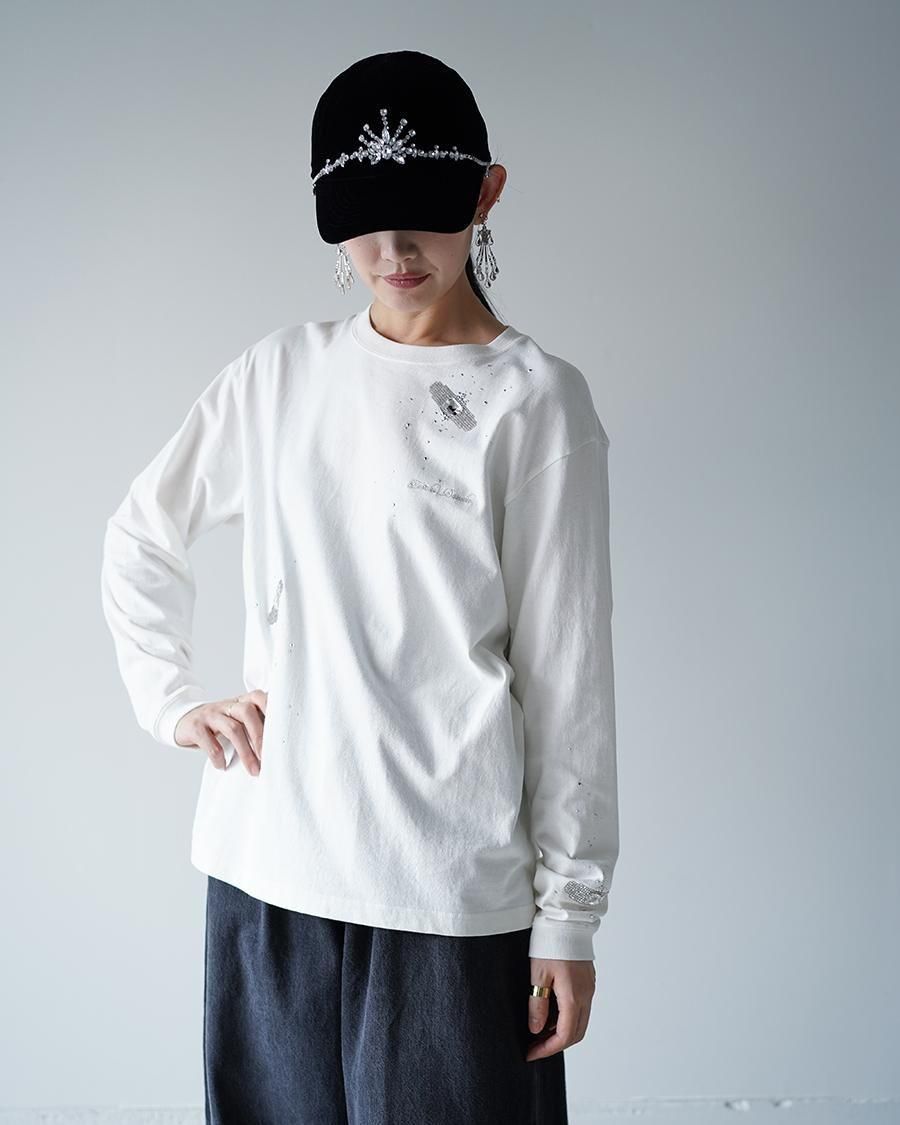 トップス Bijou Aid T-shirt White tanaka daisuke Bijou Aid long sleeve T-shirt White【stock】 – tanakadaisuke