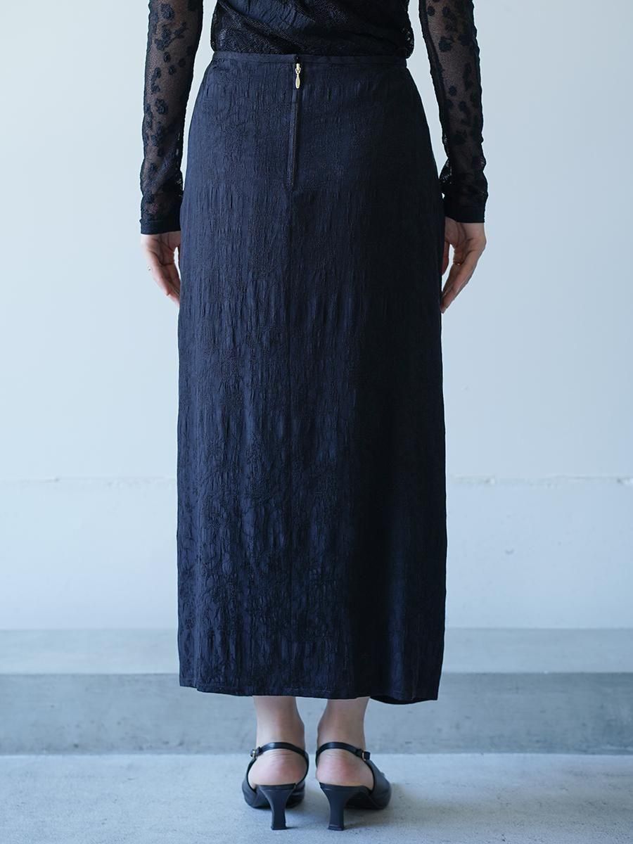 Mame Kurogouchi Floral Jacquard Back Drape Skirt - Altamira