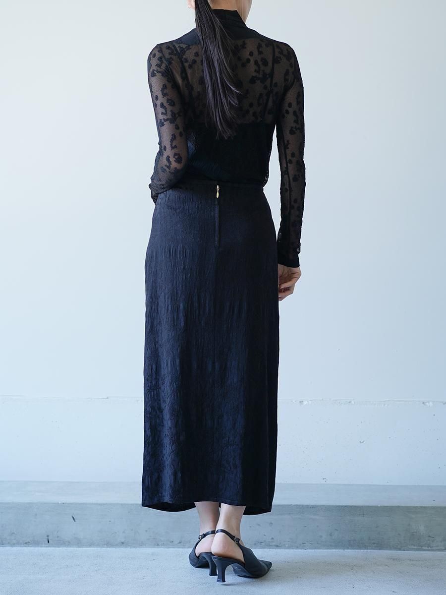 Mame Kurogouchi Floral Jacquard Back Drape Skirt