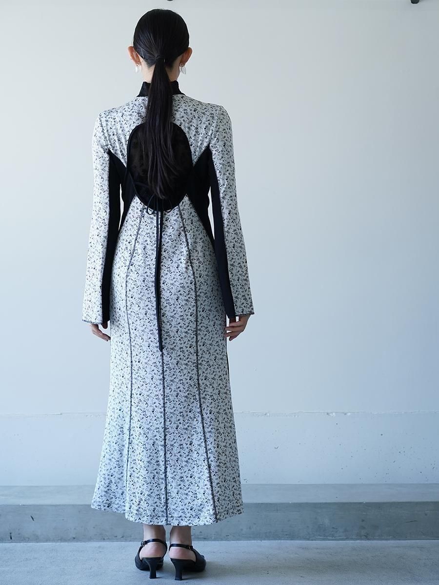 Mame Kurogouchi Floral Jacquard Fraise Stitch Dress