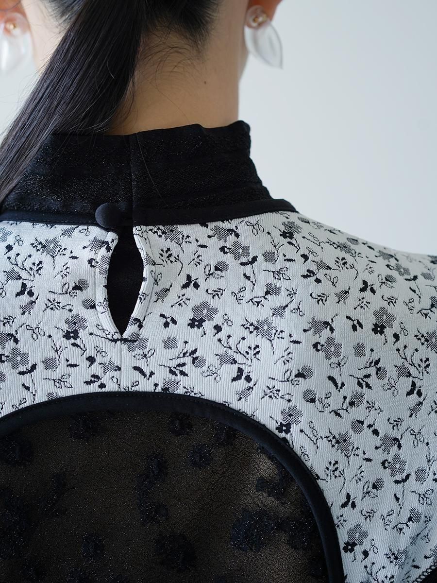 Mame Kurogouchi Floral Jacquard Fraise Stitch Dress