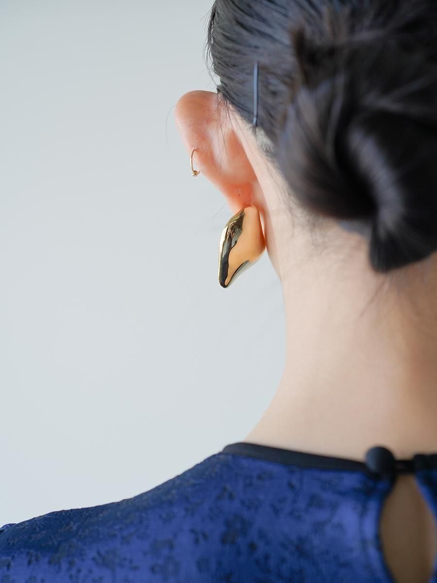 Mame Kurogouchi Organic motif Brass Earrings - Altamira