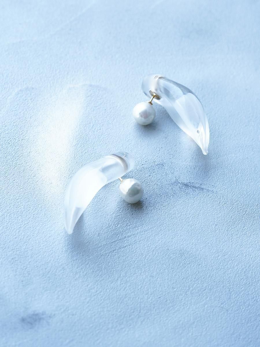 Mame Kurogouchi Organic motif Glass Earrings