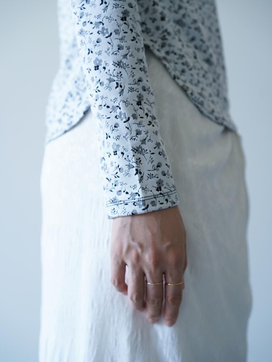 Mame Kurogouchi Floral Jacquard Fraise Stitch High Neck Top