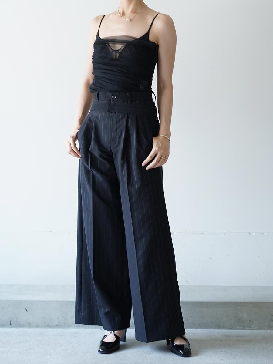 Chika Kisada Stripe Tuck Wide Pants