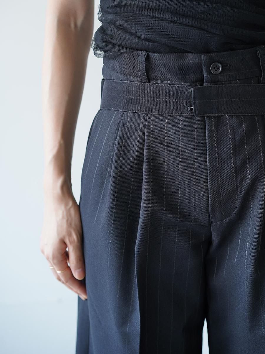 Chika Kisada Stripe Tuck Wide Pants