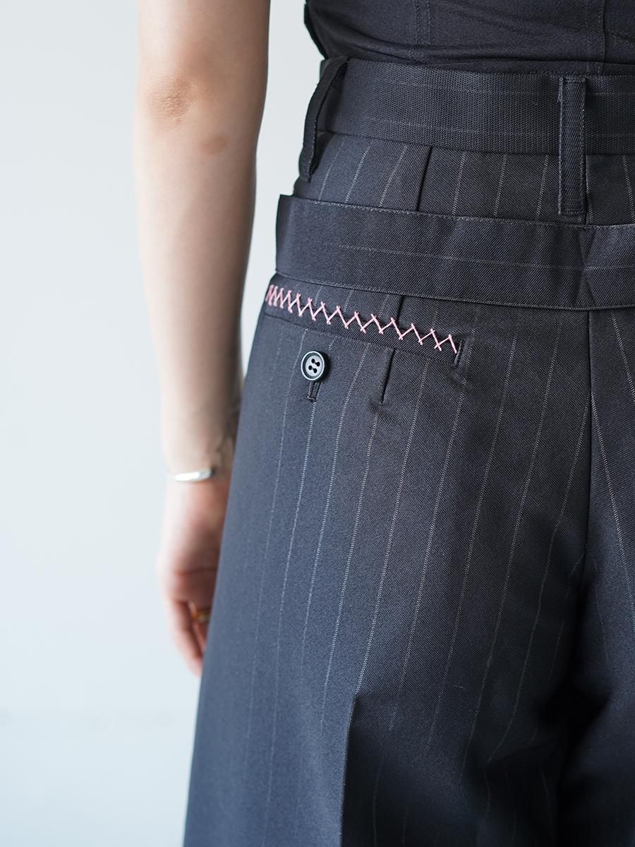 Chika Kisada Stripe Tuck Wide Pants