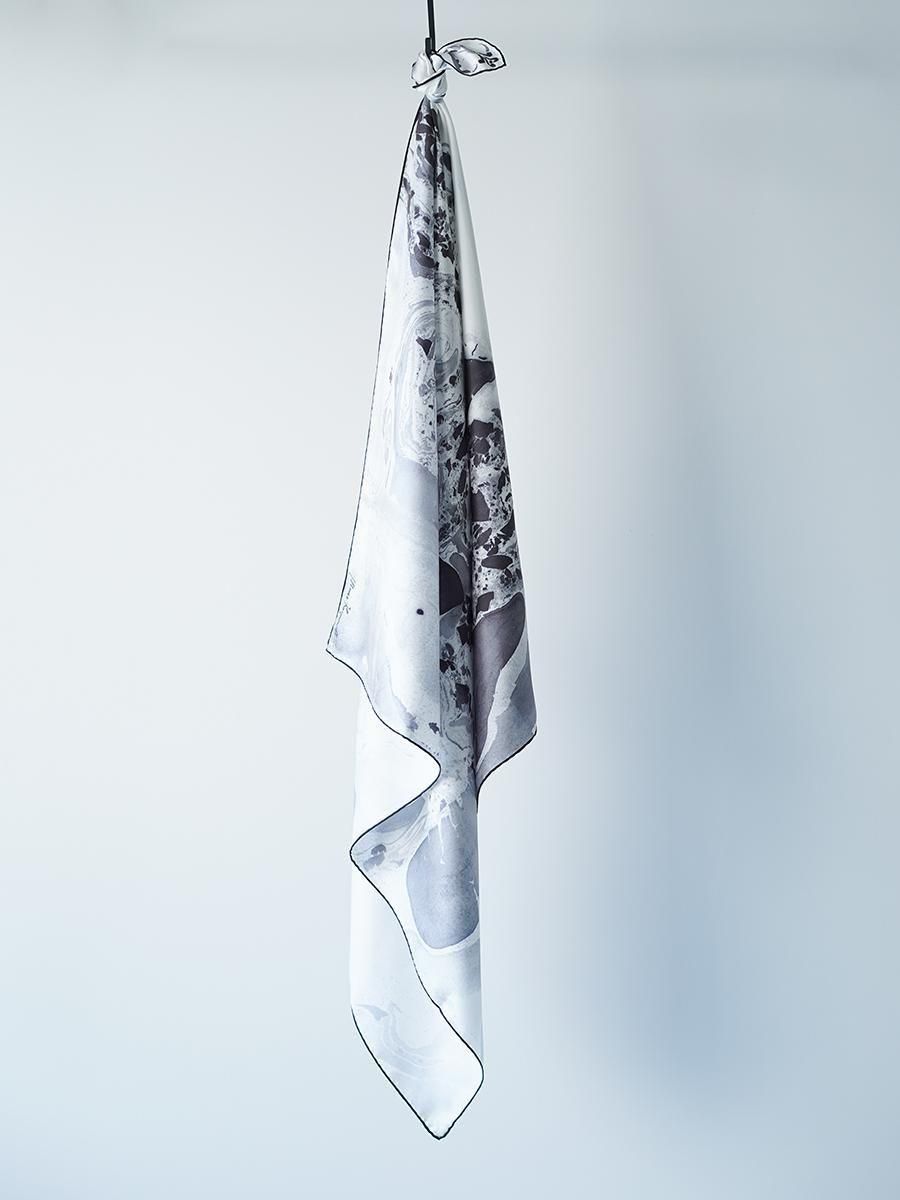Mame Kurogouchi Hand Printed Silk Scarf