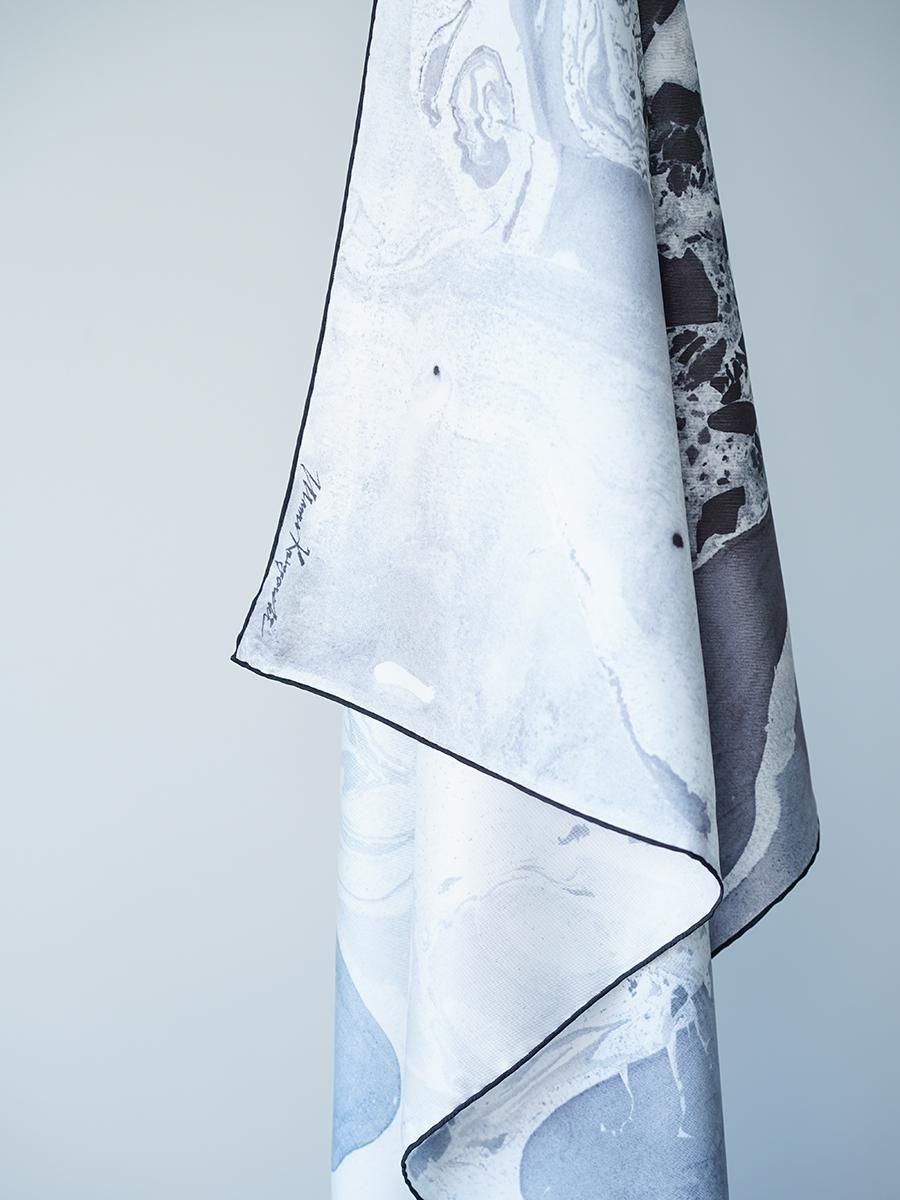 Mame Kurogouchi Hand Printed Silk Scarf