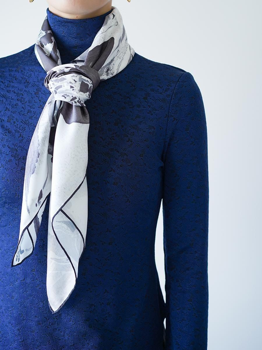 Mame Kurogouchi Hand Printed Silk Scarf