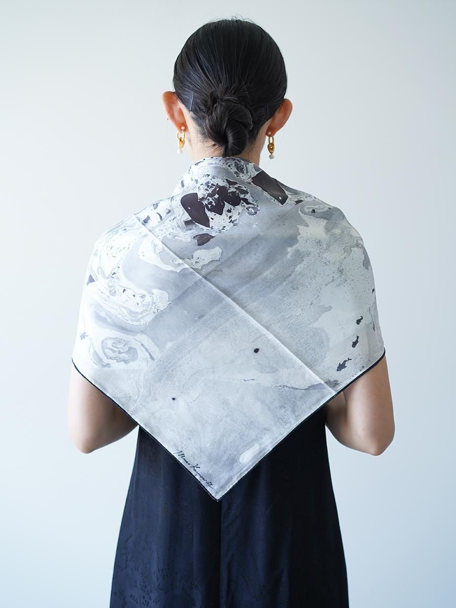 Mame Kurogouchi Hand Printed Silk Scarf