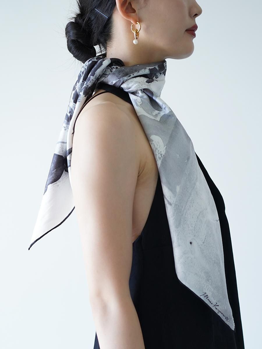Mame Kurogouchi Hand Printed Silk Scarf