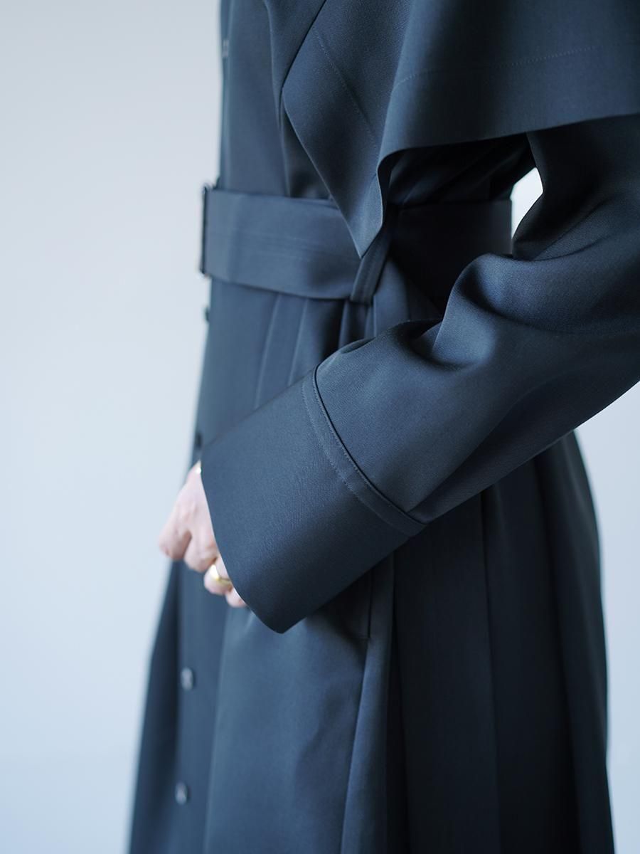 UJOH Wool Gabardine Paper Finish Handkerchief Sleeve Dress