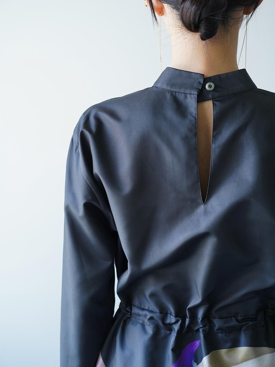 UJOH Tulip & Daffodil Flower Print Draw Cord Gathered Dress