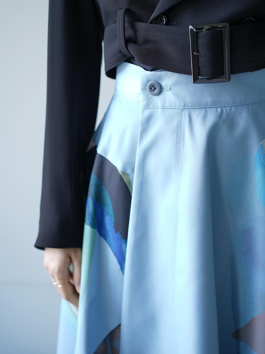 UJOH Tulip & Daffodil Flower Print Wrap Circular Skirt