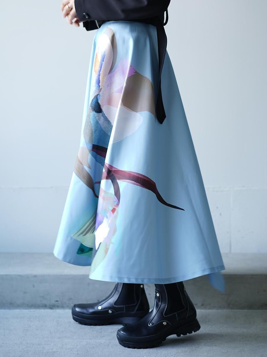 UJOH Tulip & Daffodil Flower Print Wrap Circular Skirt