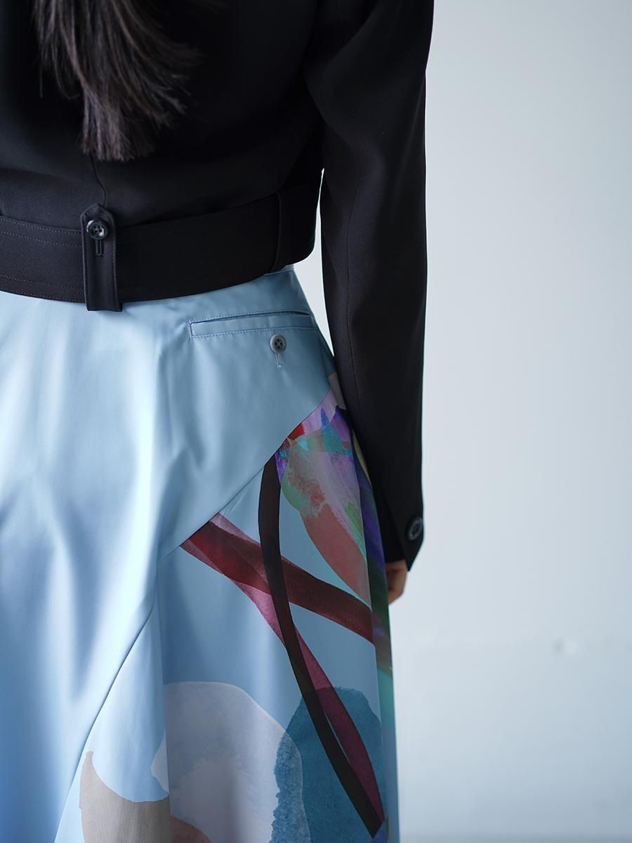 UJOH Tulip & Daffodil Flower Print Wrap Circular Skirt