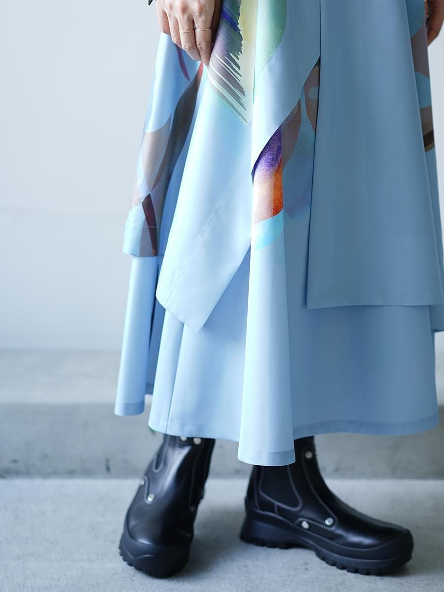 UJOH Tulip & Daffodil Flower Print Wrap Circular Skirt