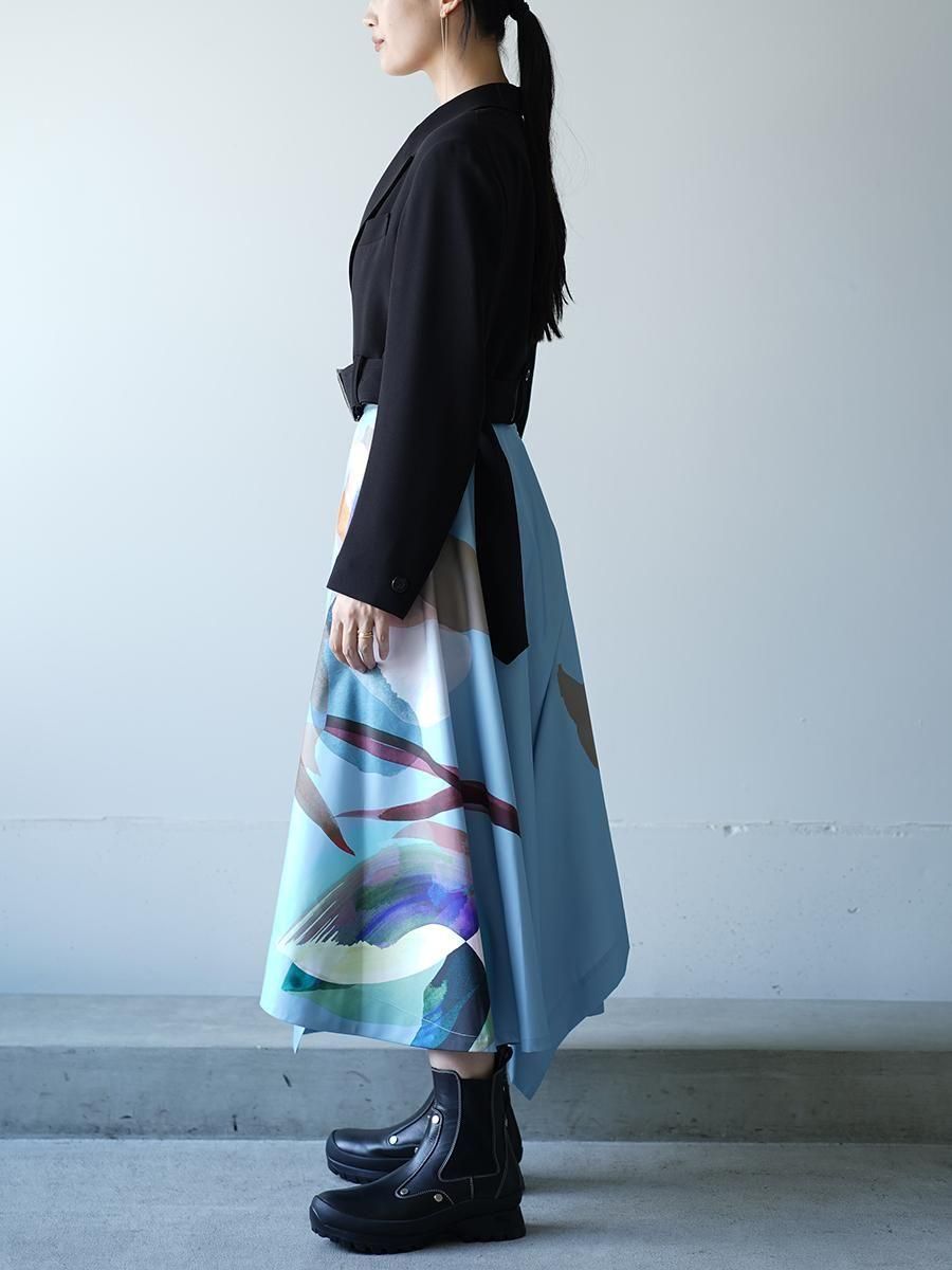 UJOH Tulip & Daffodil Flower Print Wrap Circular Skirt