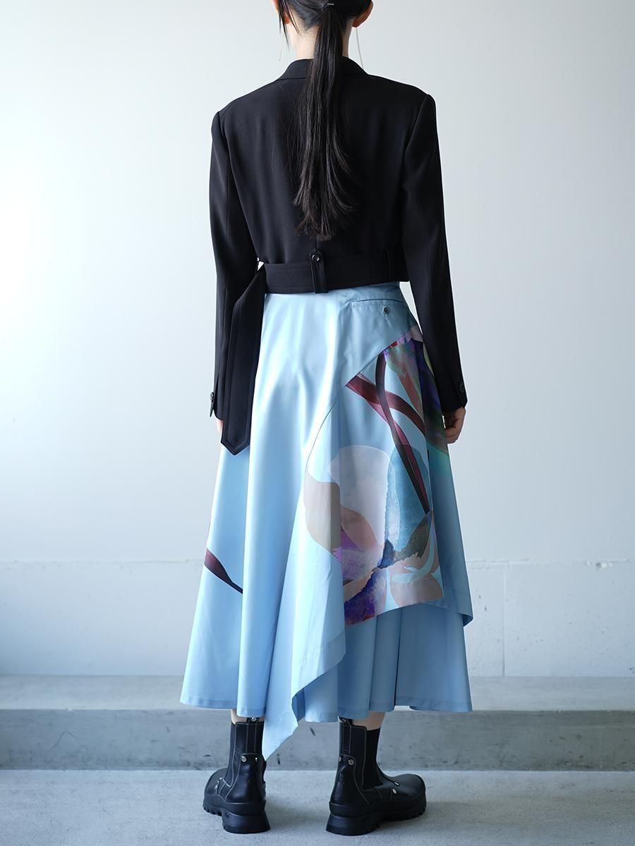 UJOH Tulip & Daffodil Flower Print Wrap Circular Skirt