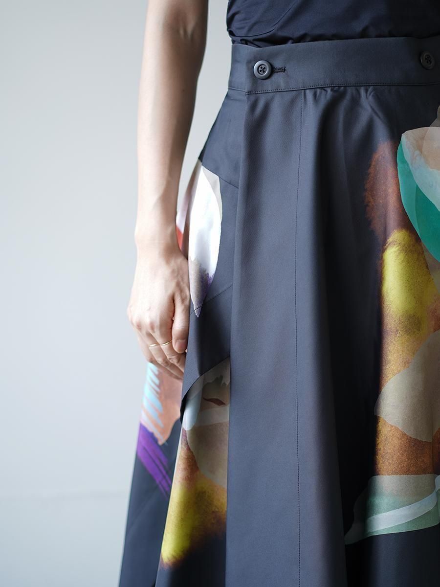 UJOH Tulip & Daffodil Flower Print Wrap Circular Skirt