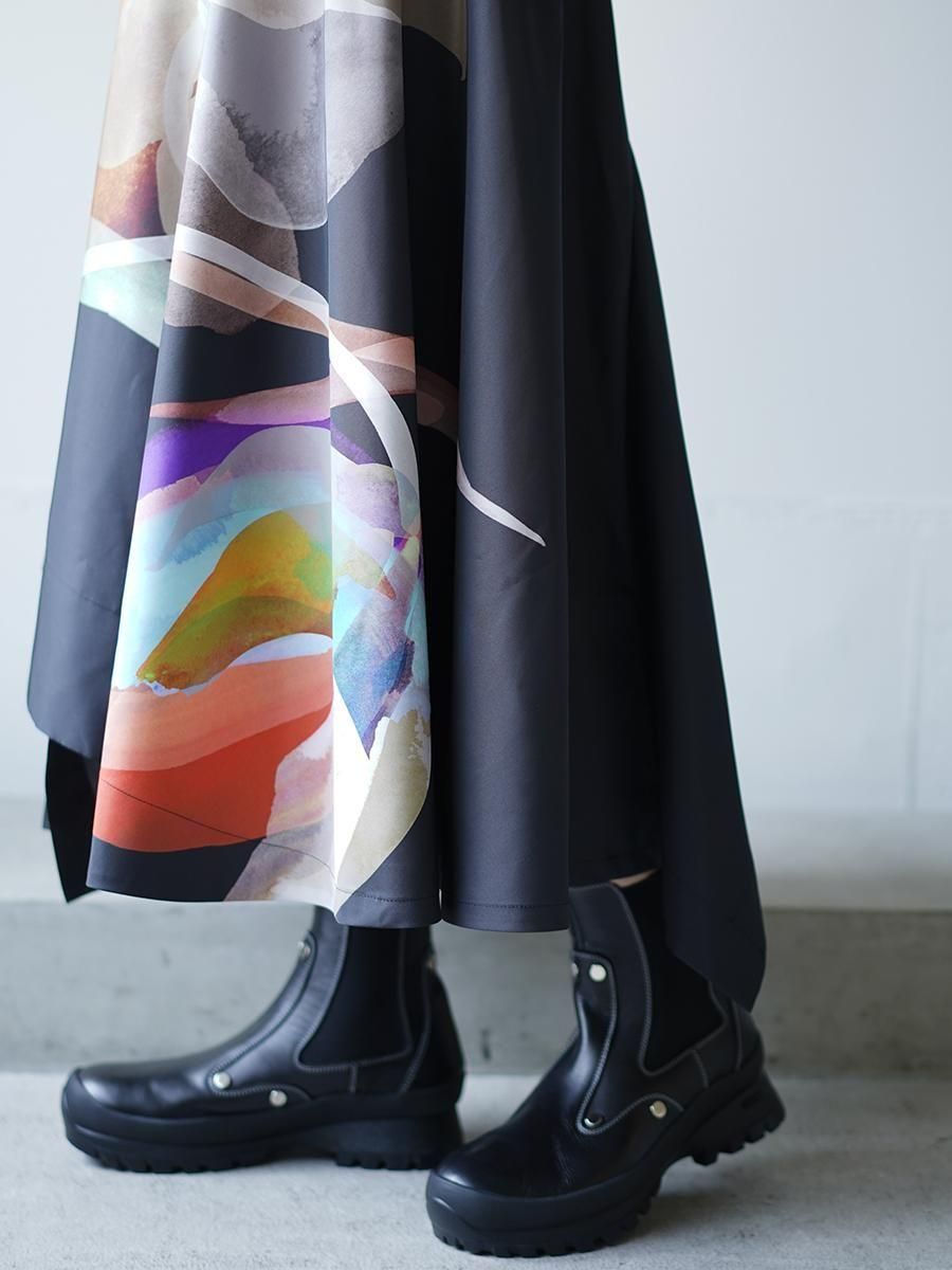 UJOH Tulip & Daffodil Flower Print Wrap Circular Skirt