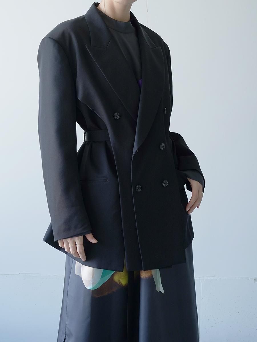 UJOH Wool Gabardine Paper Finish Slit 6BW Jacket
