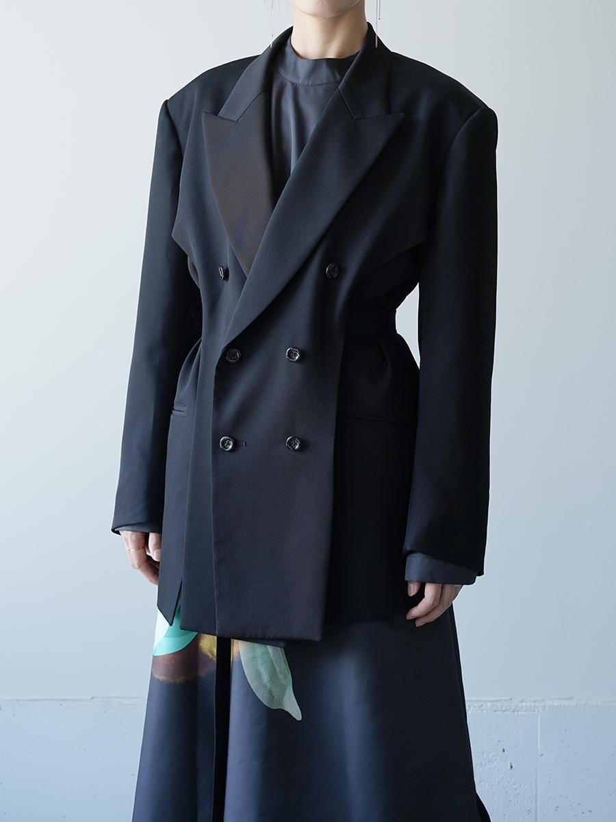 UJOH Wool Gabardine Paper Finish Slit 6BW Jacket