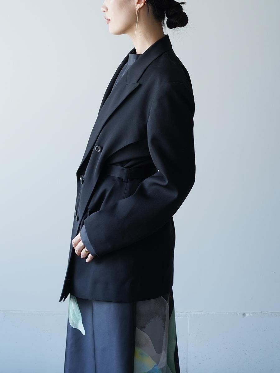 UJOH Wool Gabardine Paper Finish Slit 6BW Jacket