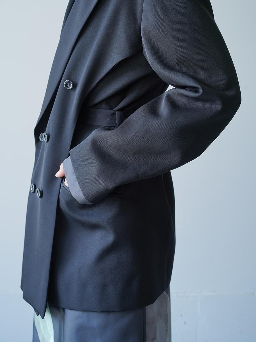 UJOH Wool Gabardine Paper Finish Slit 6BW Jacket