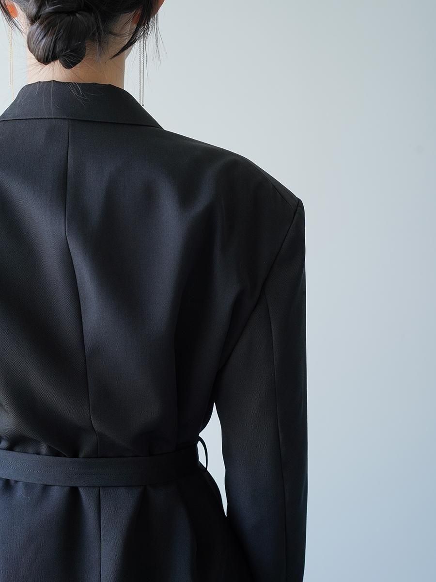 UJOH Wool Gabardine Paper Finish Slit 6BW Jacket