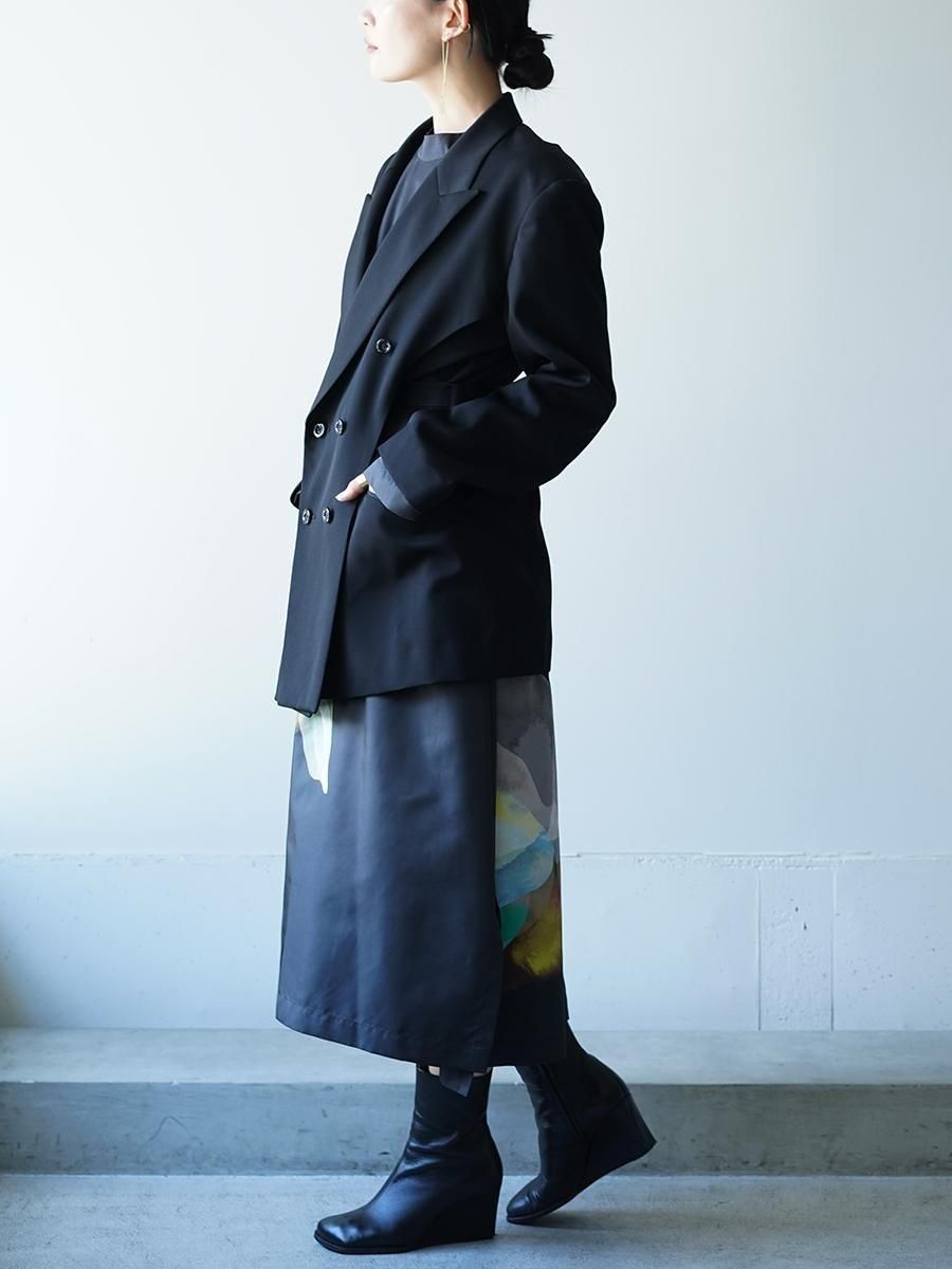 UJOH Wool Gabardine Paper Finish Slit 6BW Jacket