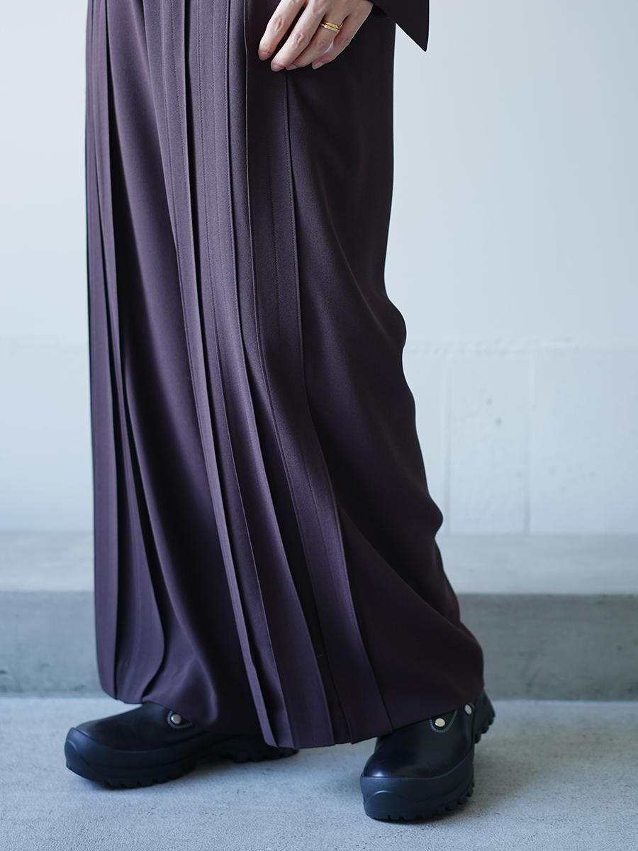 UJOH Acetate Back Satin Georgette Braid Tape Wide Pants