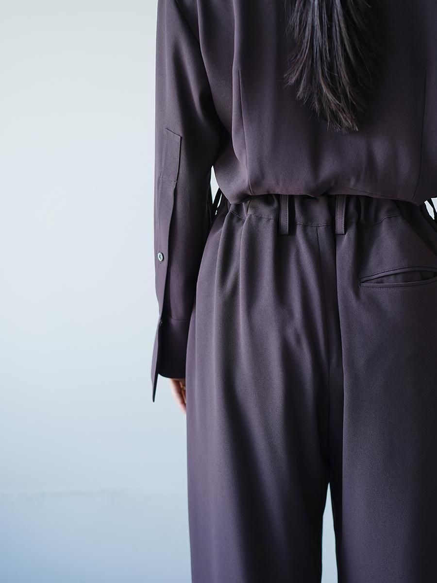 UJOH Acetate Back Satin Georgette Braid Tape Wide Pants