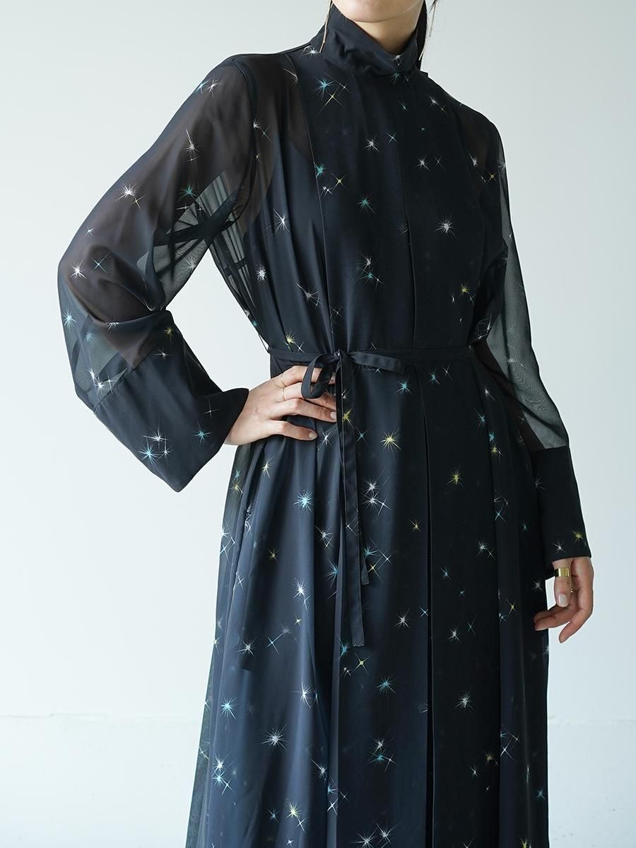 TELMA Printed Sheer Dress