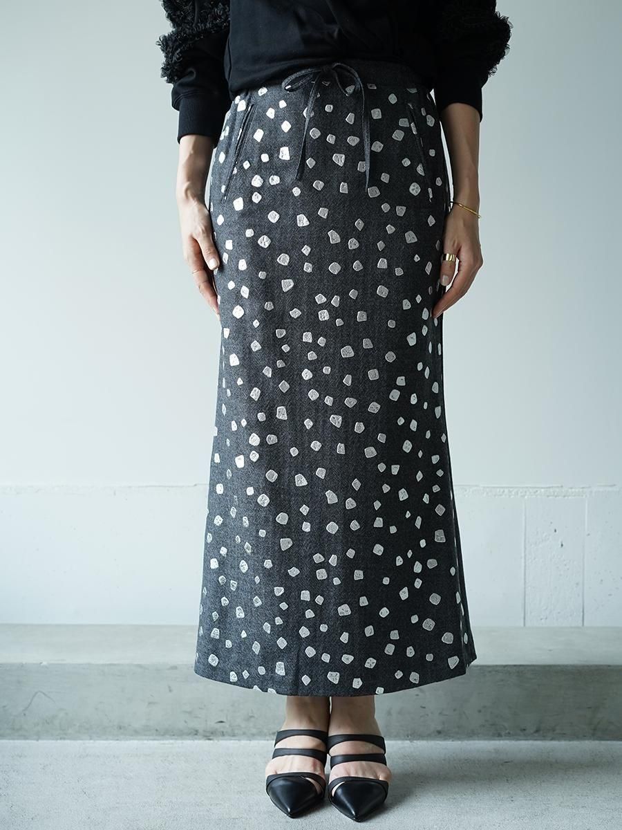 TELMA Foiled Wool Skirt