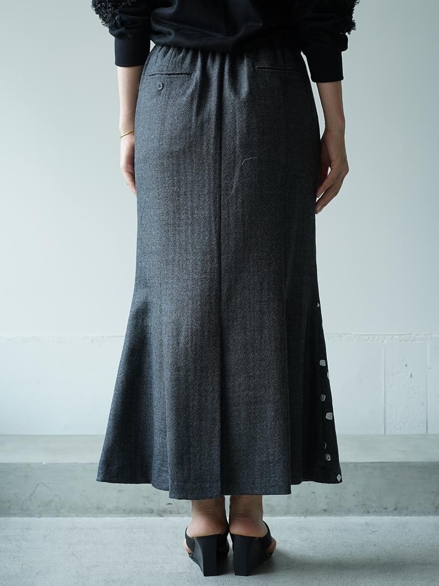 TELMA Foiled Wool Skirt