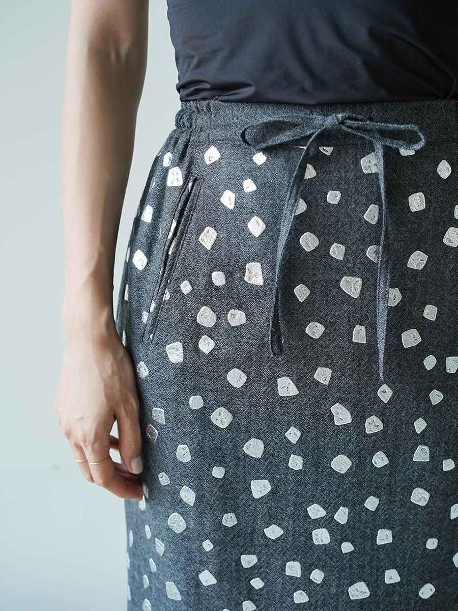 TELMA Foiled Wool Skirt