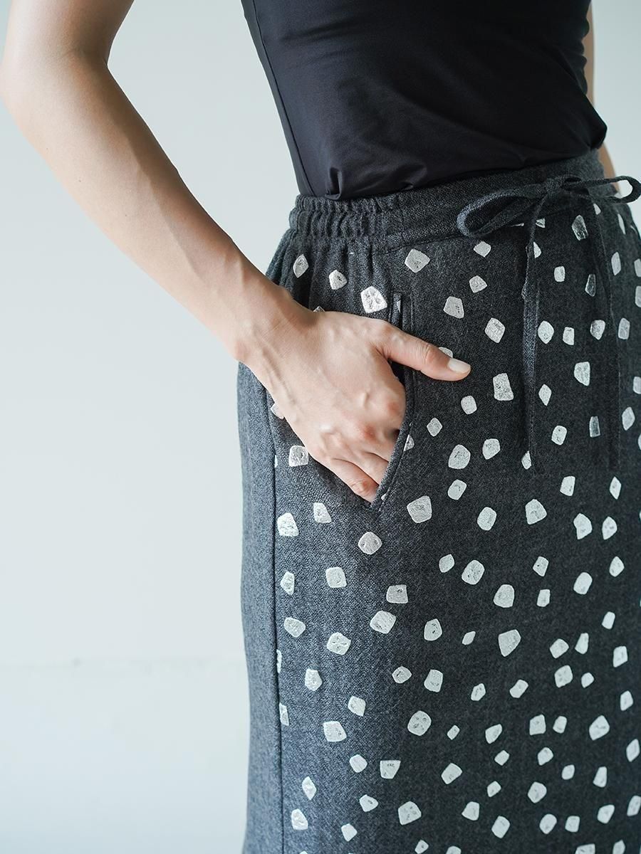 TELMA Foiled Wool Skirt